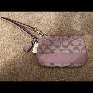 Coach Lilac Logo Wristlet